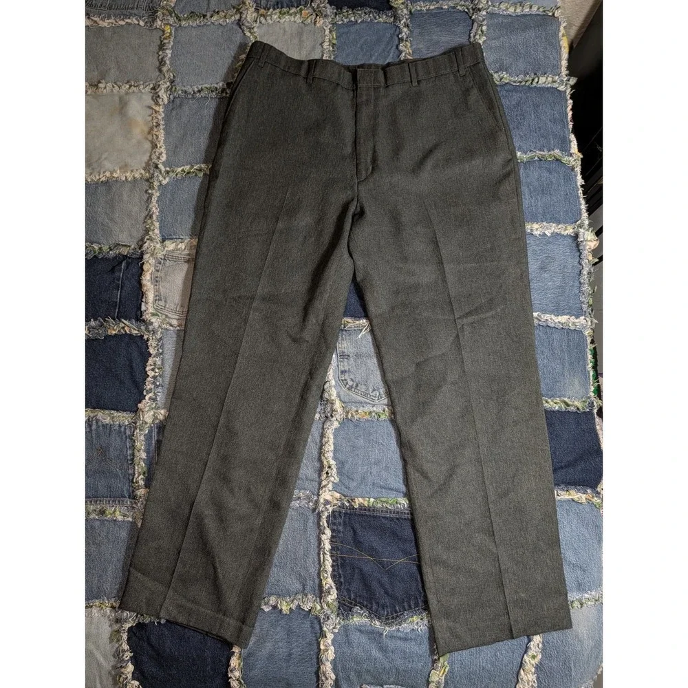 Levi Action Slacks‎ Flat Front Dacron Polyester Dark Gray Men's 40x32 (40x31)
